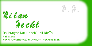 milan heckl business card